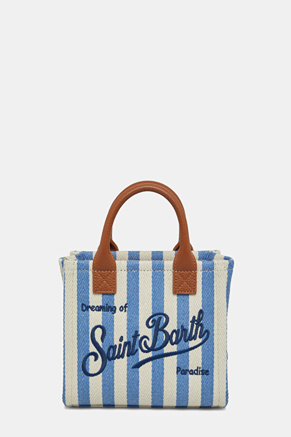 Vanity Mini Blue Striped Bag