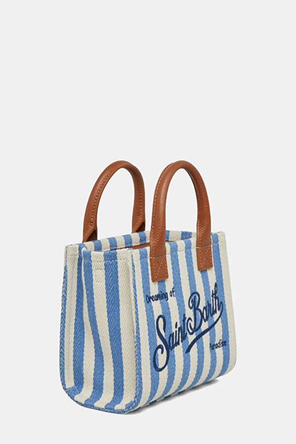 Vanity Mini Blue Striped Bag 3