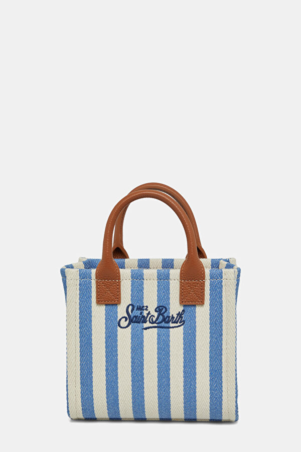 Vanity Mini Blue Striped Bag 4