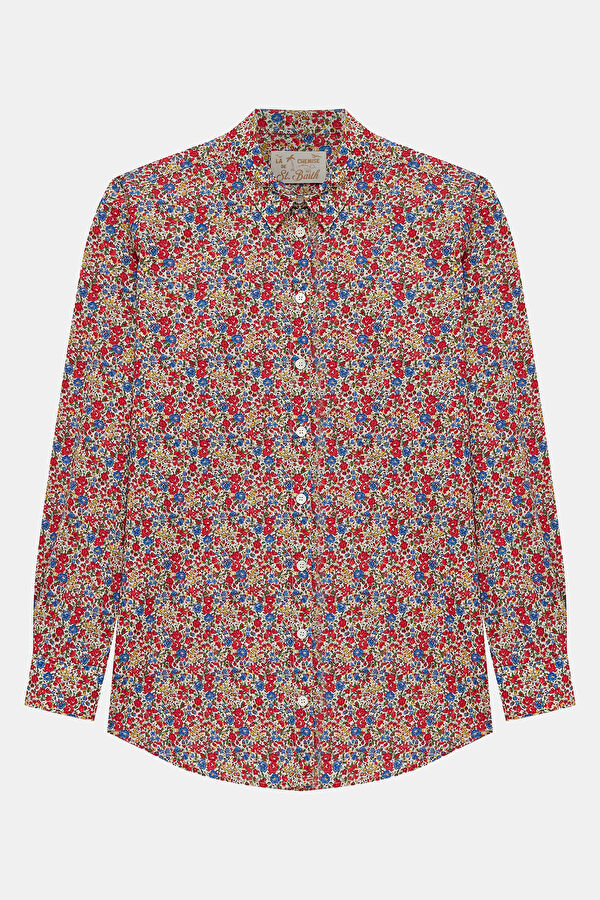 Red Patterned Women's Shirt