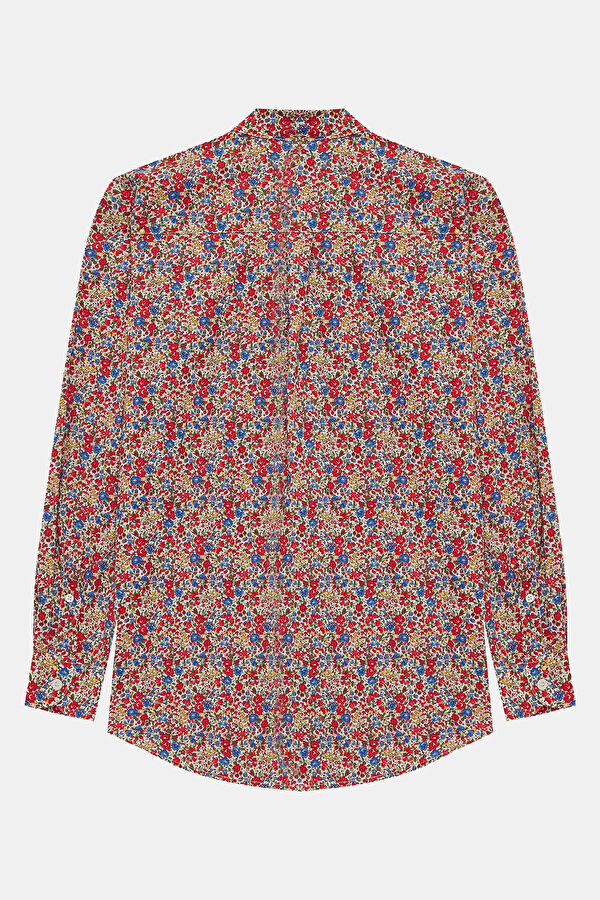 Red Patterned Women's Shirt 2