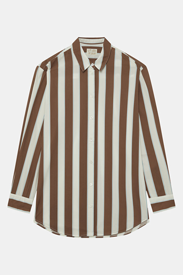 Brown Striped Women's Shirt 4