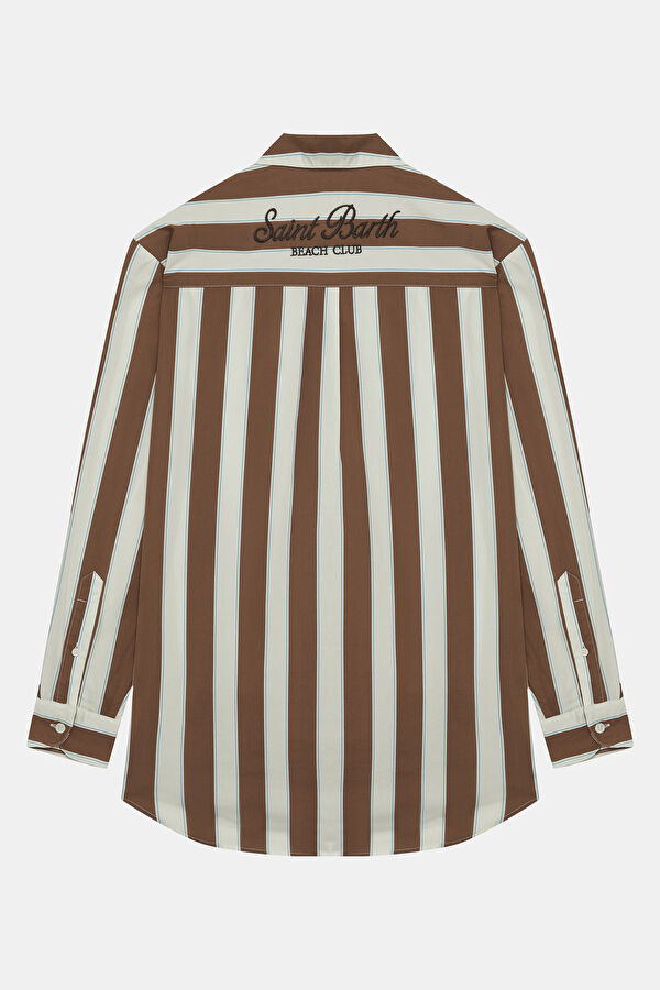 Brown Striped Women's Shirt 5