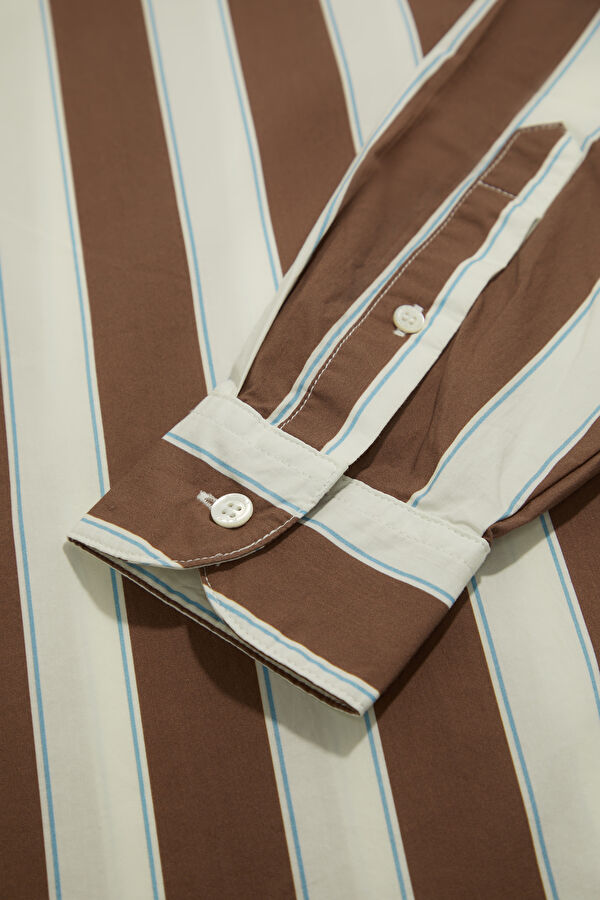 Brown Striped Women's Shirt 7