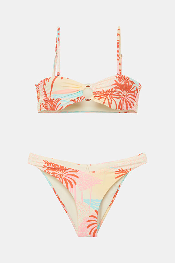 Bej Desenli Kadın Bikini