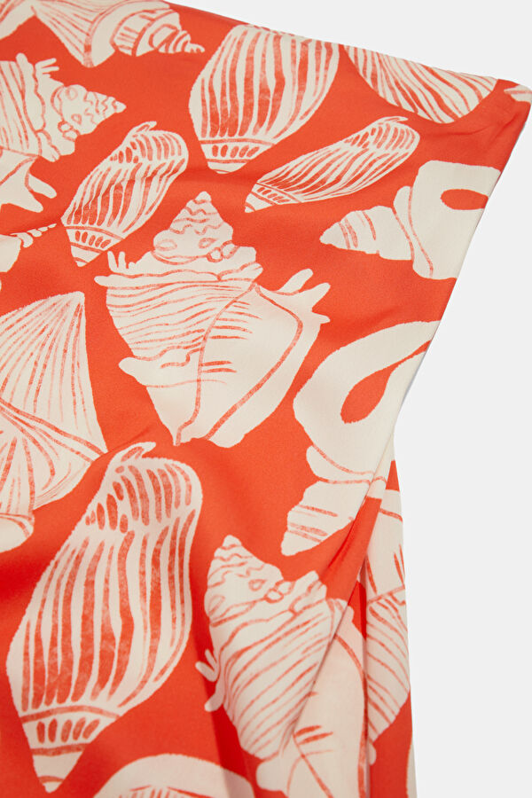 Red Patterned Maxi Women's Dress 3