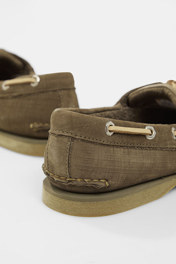 Classic Khaki Men's Boat Shoes 5