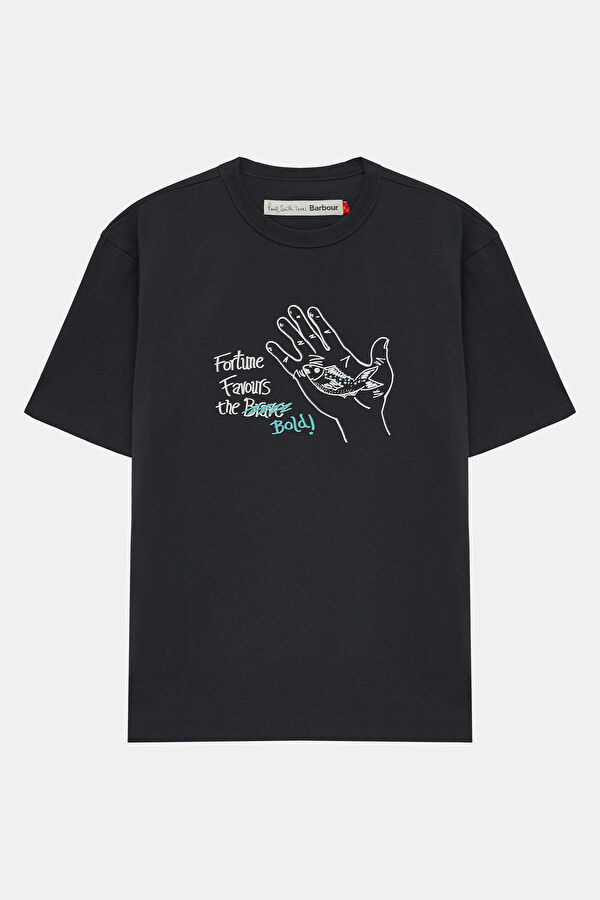 X Paul Smith Fortune Fish Graphic Lacivert Bisiklet Yaka Baskılı Erkek T-Shirt