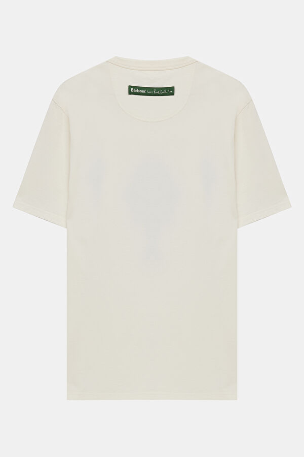 X Paul Smith Fishing Krem Bisiklet Yaka Baskılı Erkek T-Shirt 2