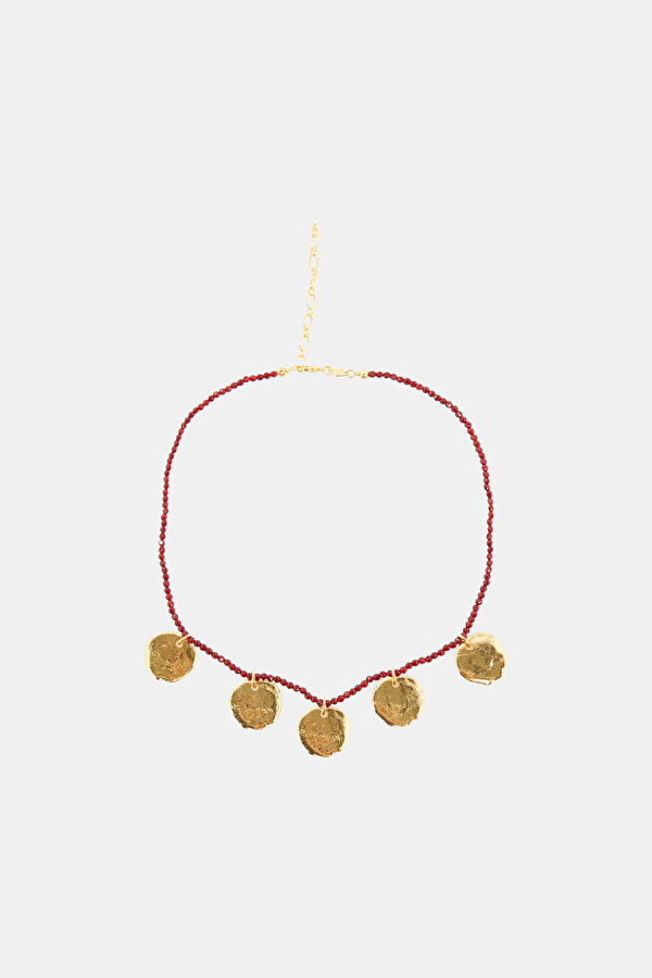 Burgundy Beaded Necklace