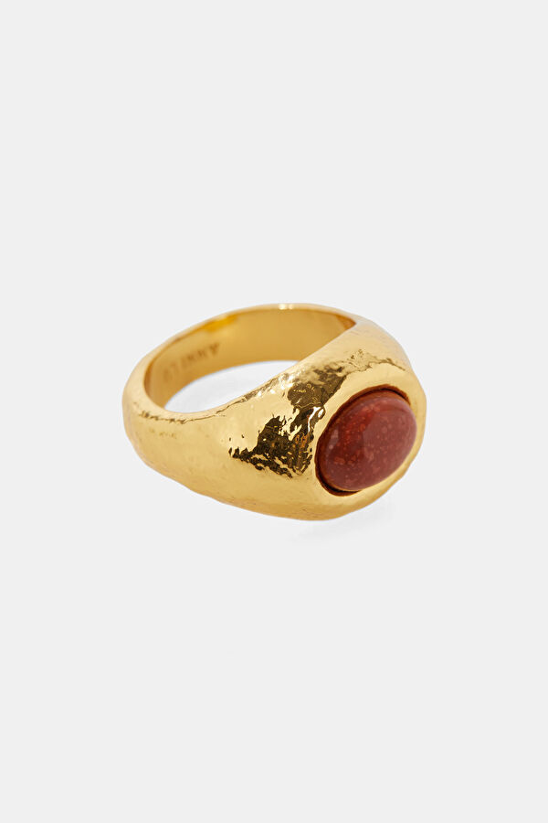 Gold Colored Beaded Ring 2