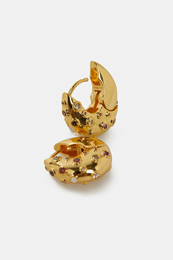 Gold Colored Beaded Earrings 5