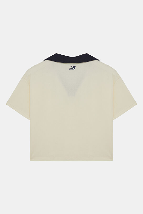 Ekru Polo Yaka Kadın T-Shirt 2