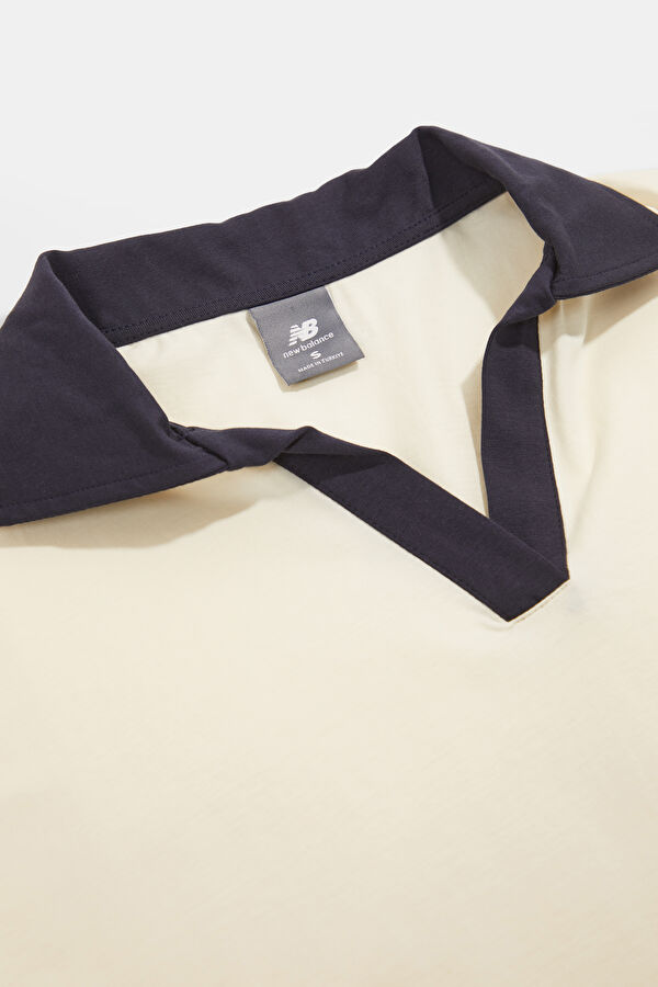 Ekru Polo Yaka Kadın T-Shirt 3