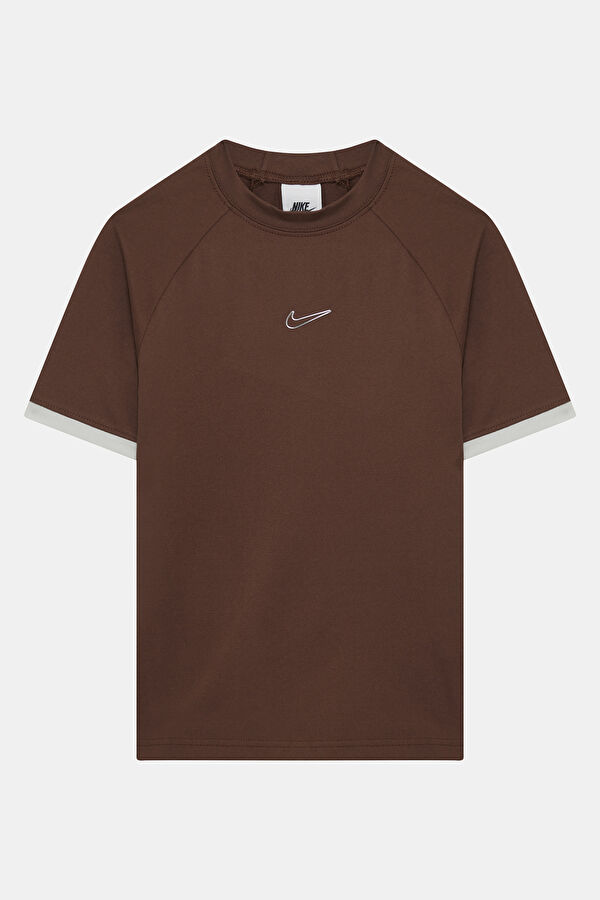 Kahve Bisiklet Yaka Kadın T-Shirt