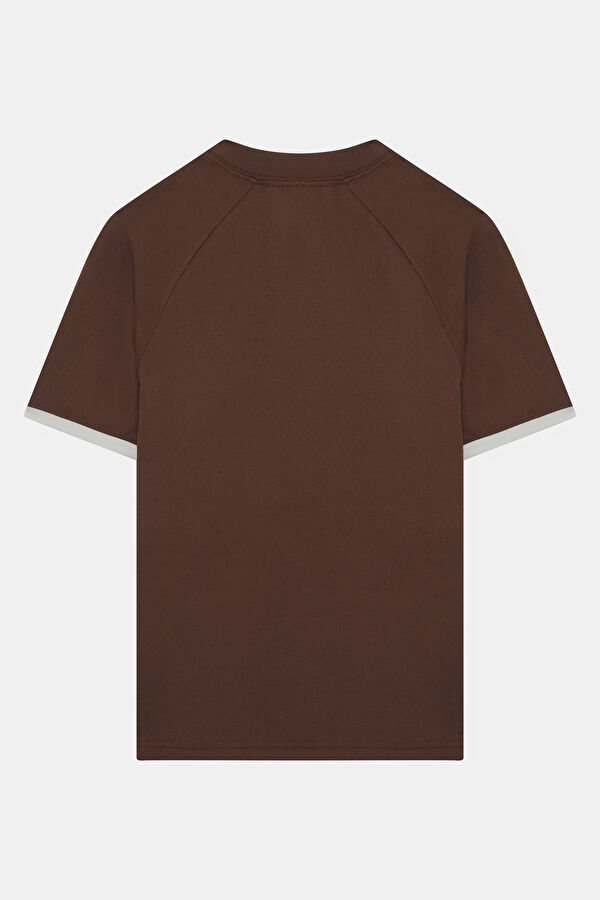Kahve Bisiklet Yaka Kadın T-Shirt 2