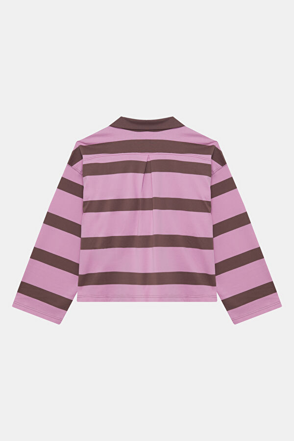 Purple Polo Collar Women's T-Shirt 2