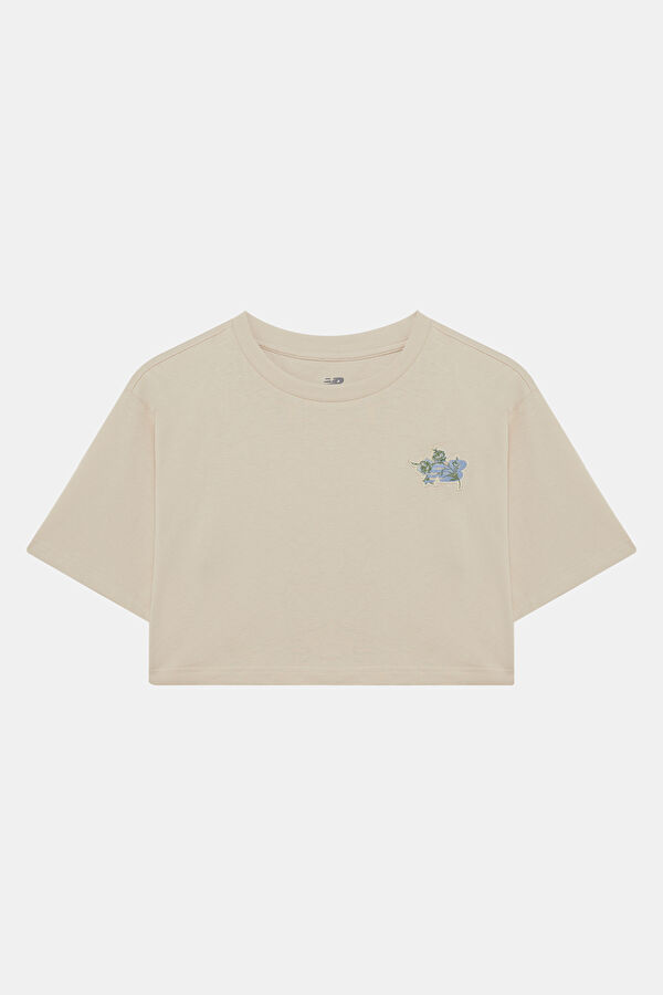 Bej Bisiklet Yaka Kadın T-Shirt