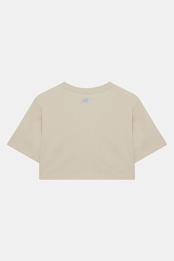 Bej Bisiklet Yaka Kadın T-Shirt 2