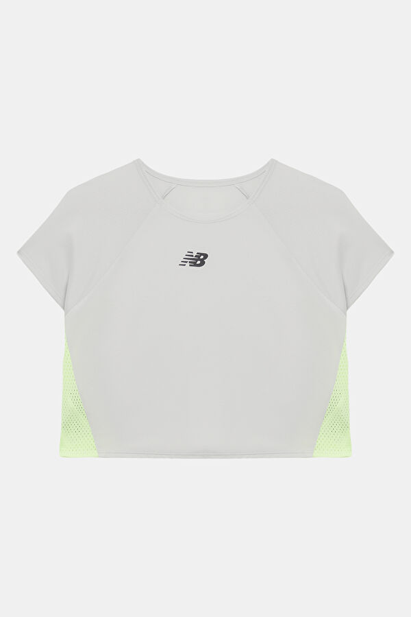 Gri Bisiklet Yaka Kadın T-Shirt