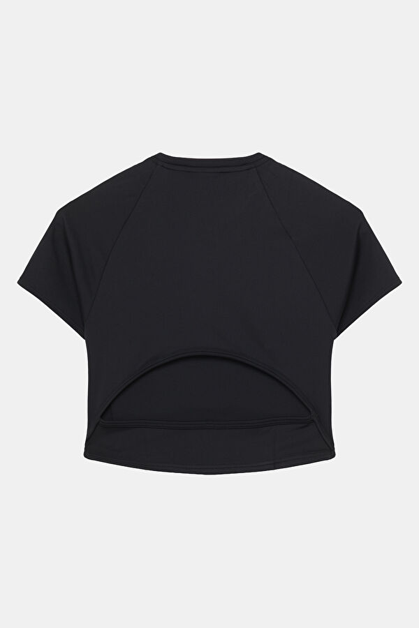 Siyah Bisiklet Yaka Kadın T-Shirt 2