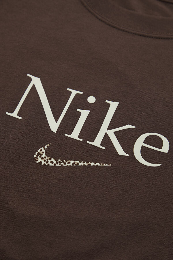Kahve Bisiklet Yaka Kadın T-Shirt 4