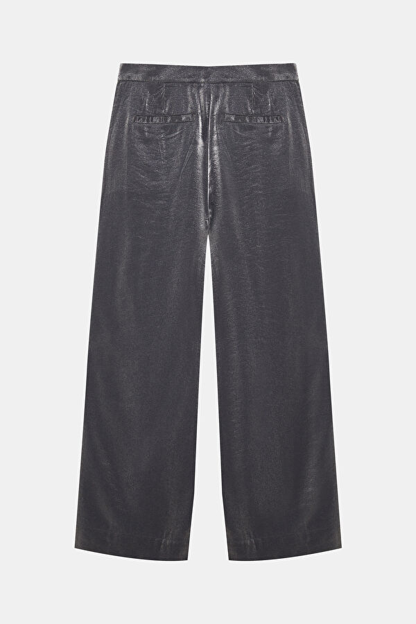Siyah Wide Leg Viskoz Kadın Pantolon 4