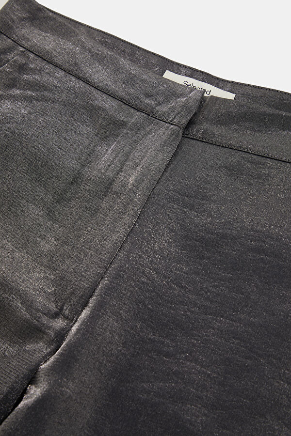 Siyah Wide Leg Viskoz Kadın Pantolon 5