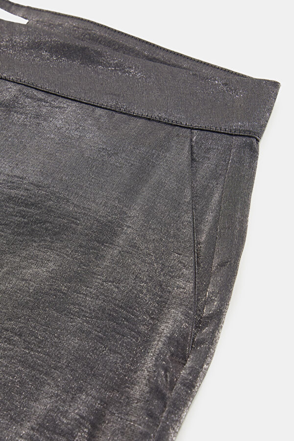 Siyah Wide Leg Viskoz Kadın Pantolon 6
