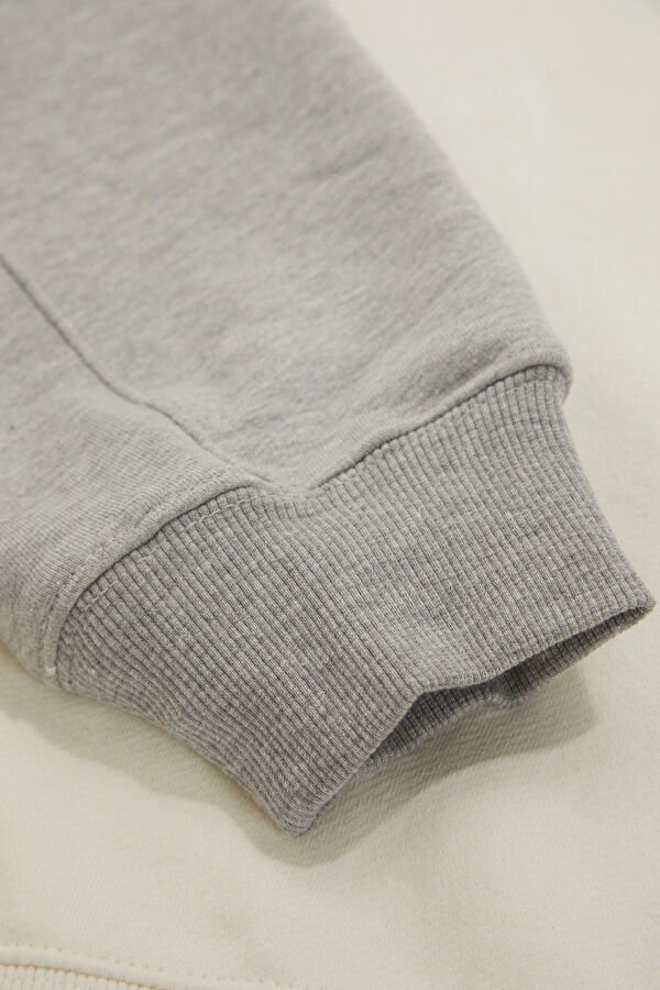 Gri Melanj Dik Yaka Kadın Sweatshirt 4