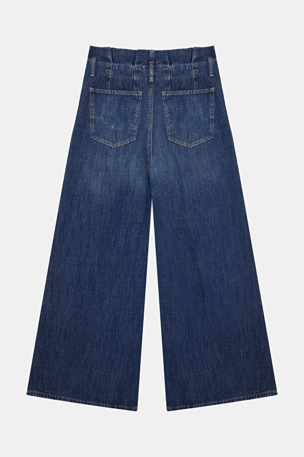 Blue Women's Wide Leg Jean Pants 5