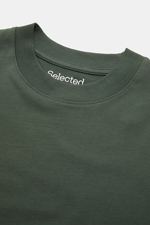 Relax Fit Dark Green Crew Neck Men's T-Shirt 3