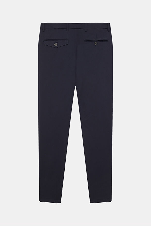 Navy Blue Straight Leg Viscose Jeans Men's Pants 2