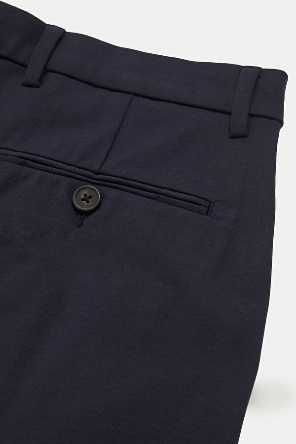 Navy Blue Straight Leg Viscose Jeans Men's Pants 5