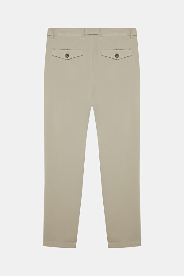 Bej Tapered Fit Viskoz Erkek Jean Pantolon 5