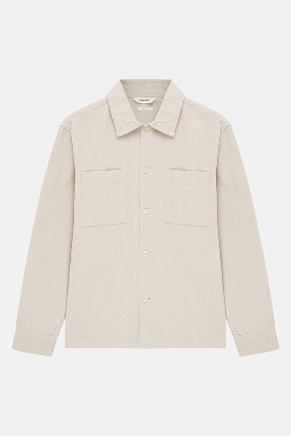 Relax Fit Cream High Neck Men's Shirt