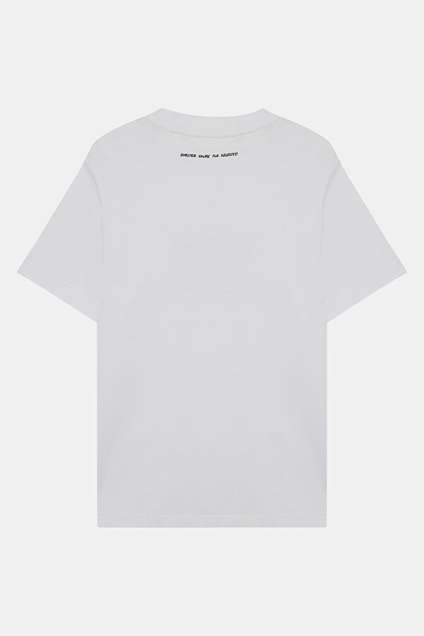 Relax Fit Ecru Crew Neck Printed Men's T-Shirt 2