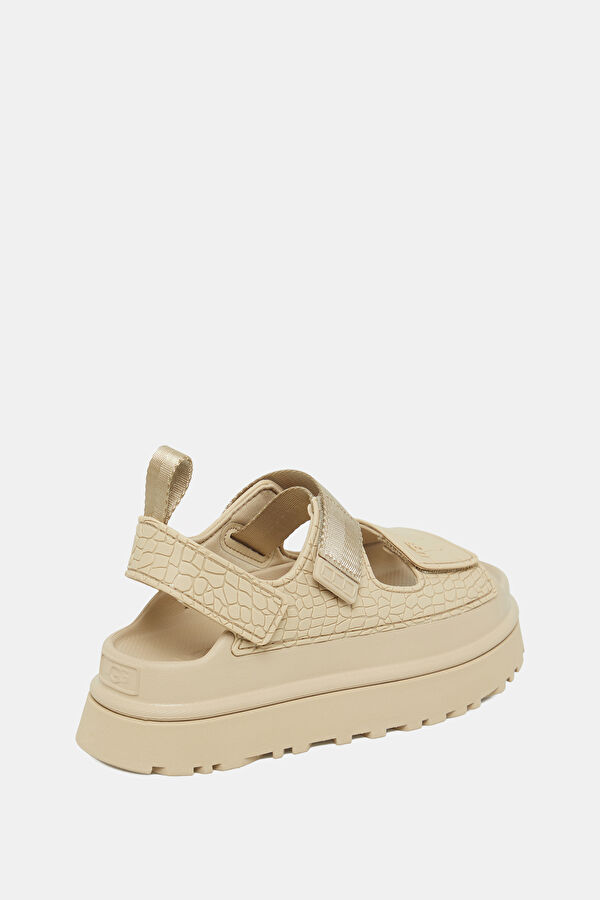 Goldenglow Embossed Açık Bej Kadın Sandalet 3