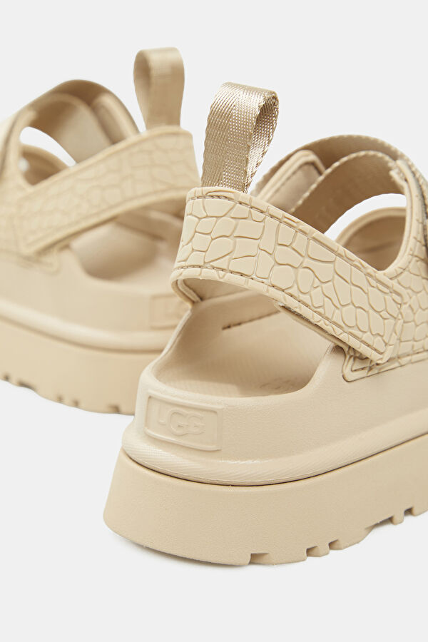 Goldenglow Embossed Açık Bej Kadın Sandalet 5