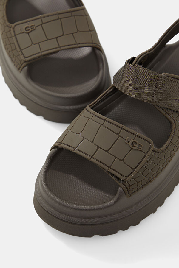 Goldenglow Embossed Dark Brown Women's Sandals 4