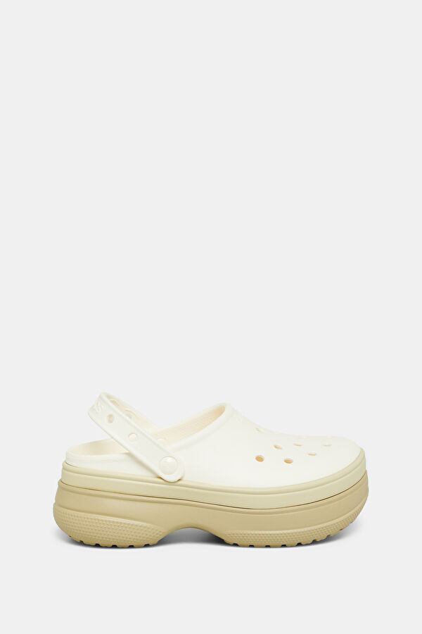 Classic Stacked Clog White Women's Slippers