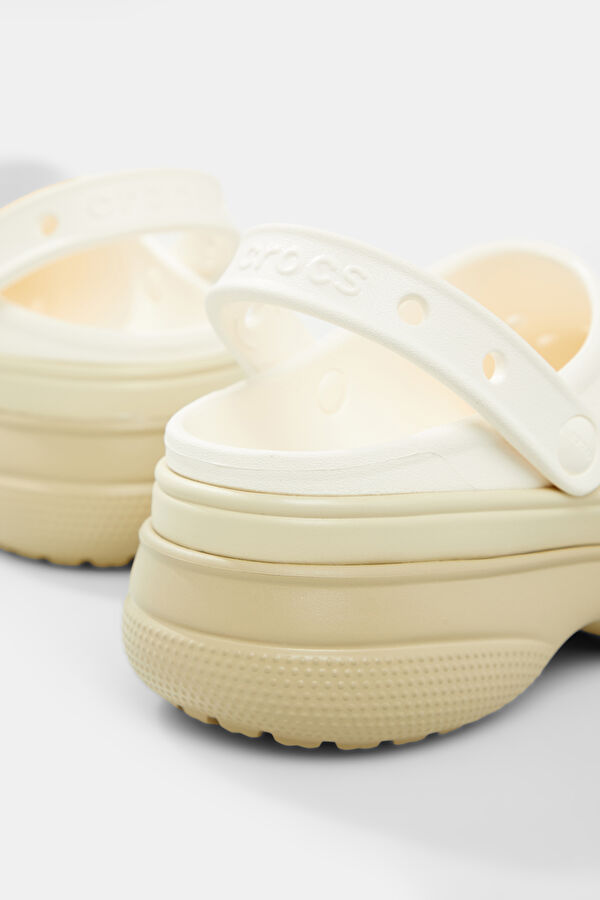 Classic Stacked Clog White Women's Slippers 5