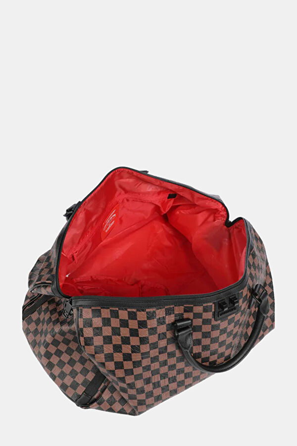 Check 2 Emboss Duffle Kahve Çanta 5