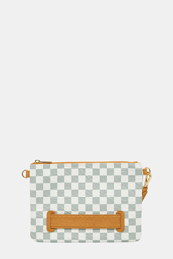 Graff Embossed Cream Check Gri Çanta 4