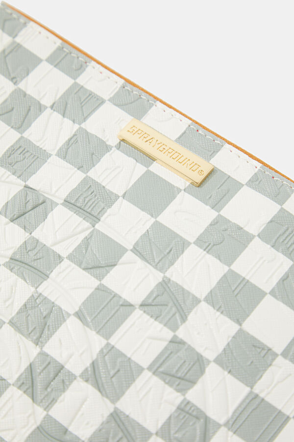 Graff Embossed Cream Check Gri Çanta 5