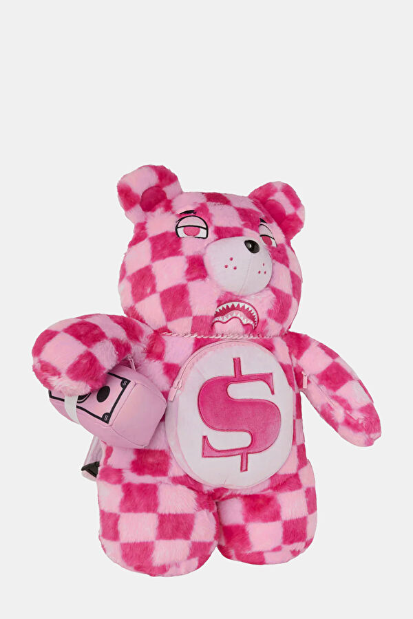 Pink Fur Check Moneybear Pembe Çanta 2