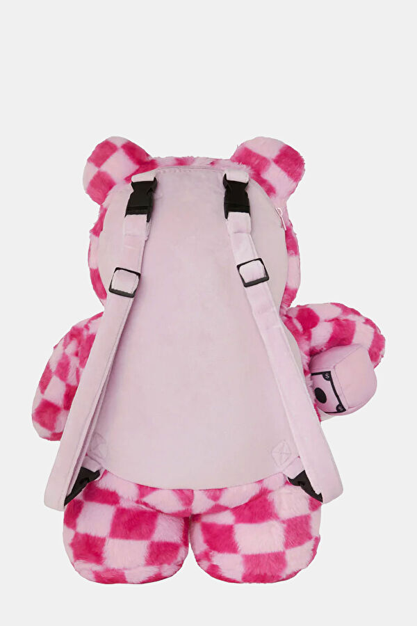 Pink Fur Check Moneybear Pembe Çanta 4