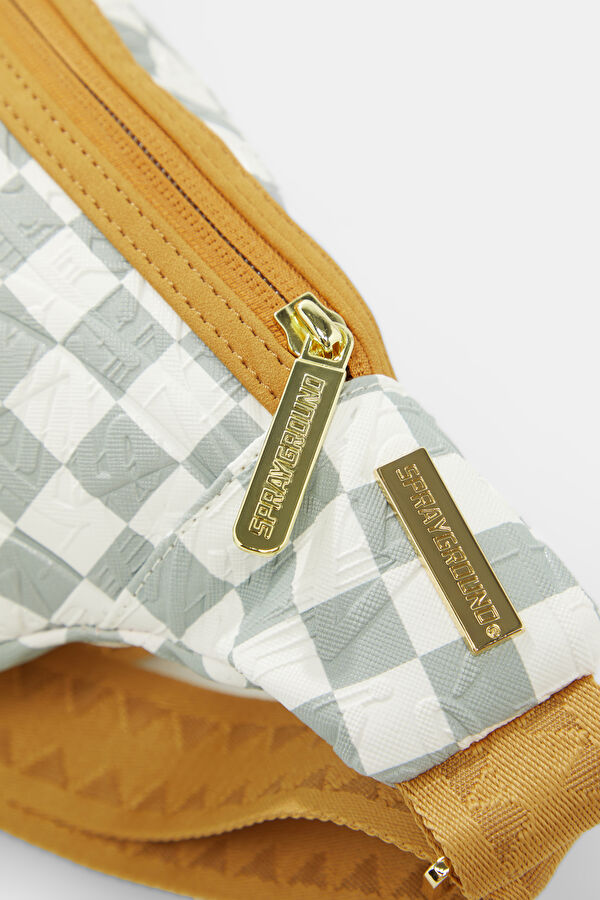 Graff Embossed Cream Check Savvy Gri Çanta 4