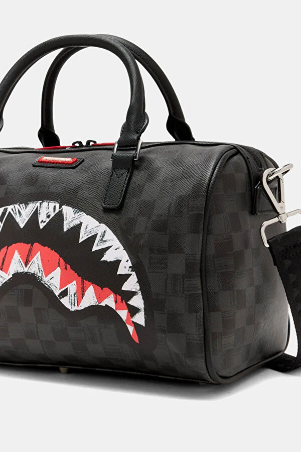 Scribble Shark Mini Duffle Black Bag 3