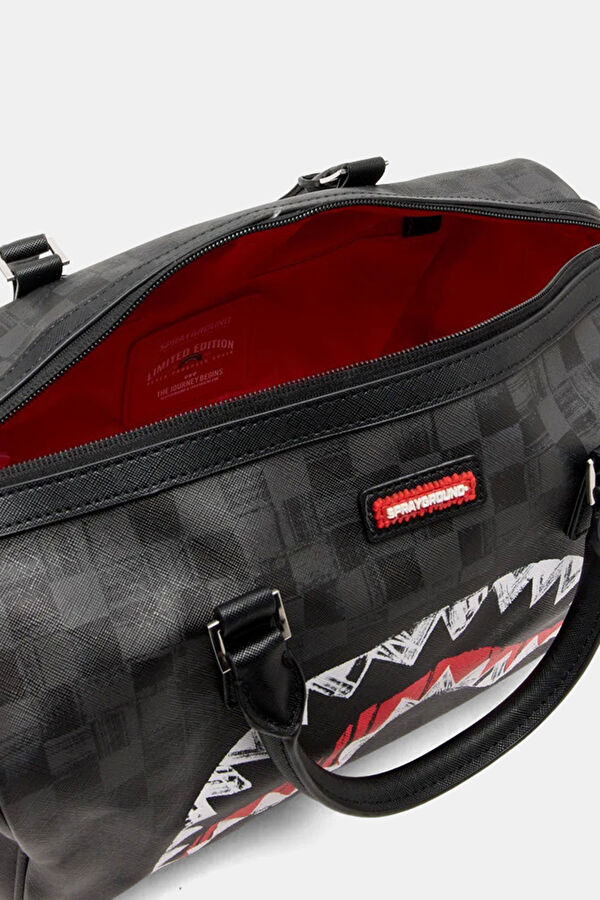 Scribble Shark Mini Duffle Black Bag 5
